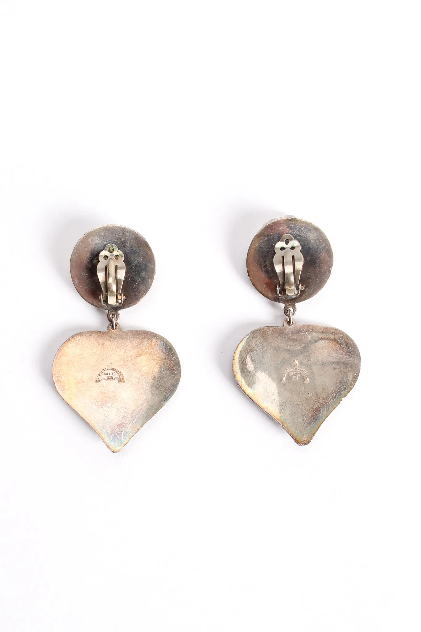Sterling Heart Drop Earrings