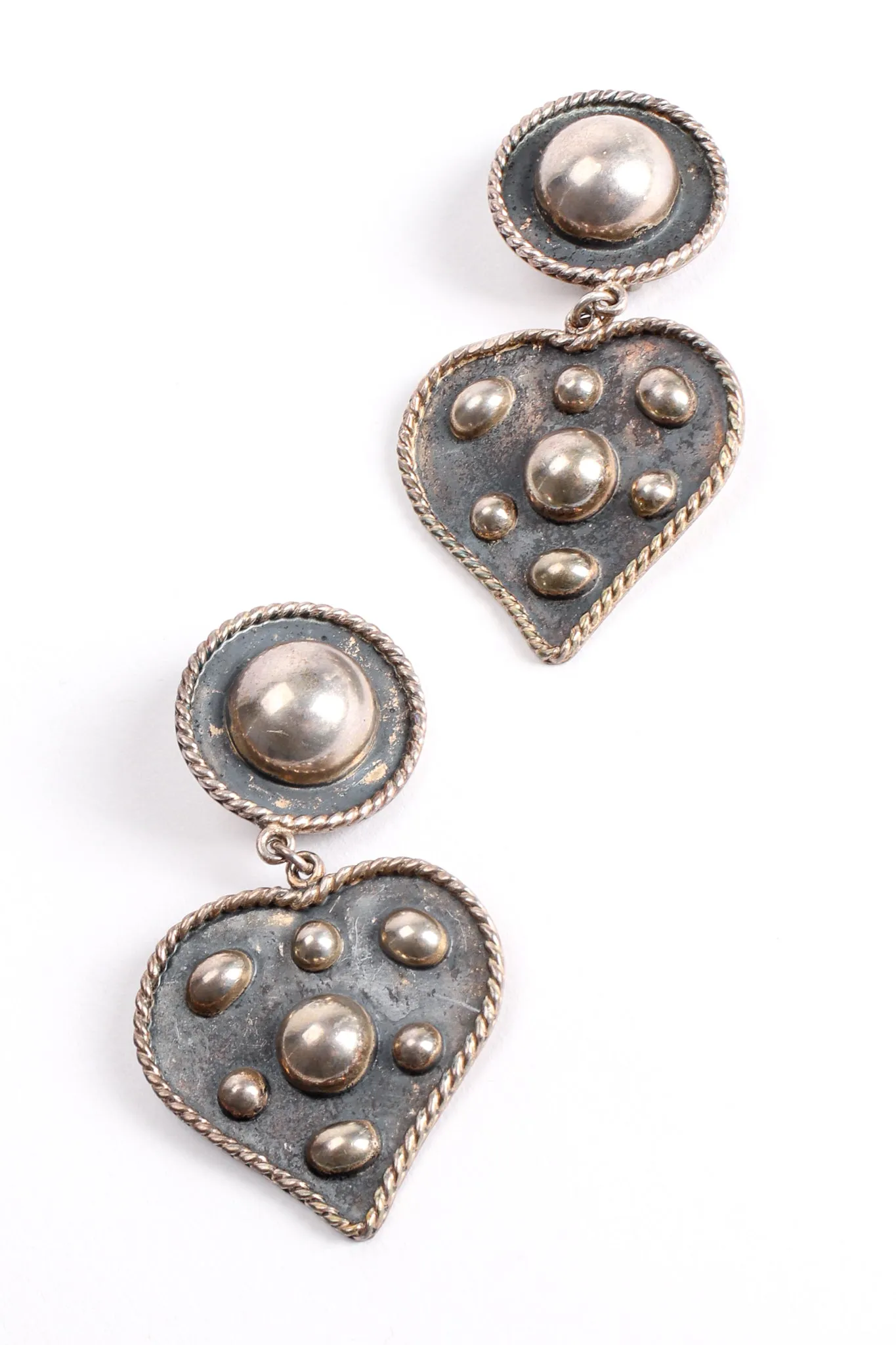 Sterling Heart Drop Earrings