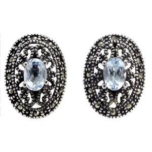 Sterling Silver and Blue Topaz Earrings