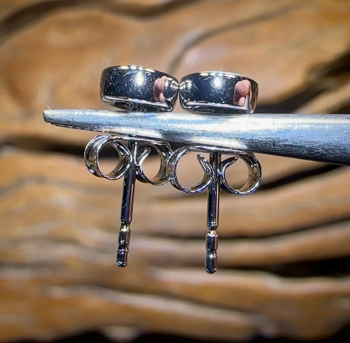Sterling Silver - Australian Boulder Opal Doublet Stud Earrings BEST SELLER UNISEX