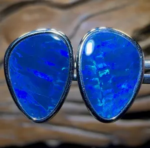 Sterling Silver - Australian Boulder Opal Doublet Stud Earrings