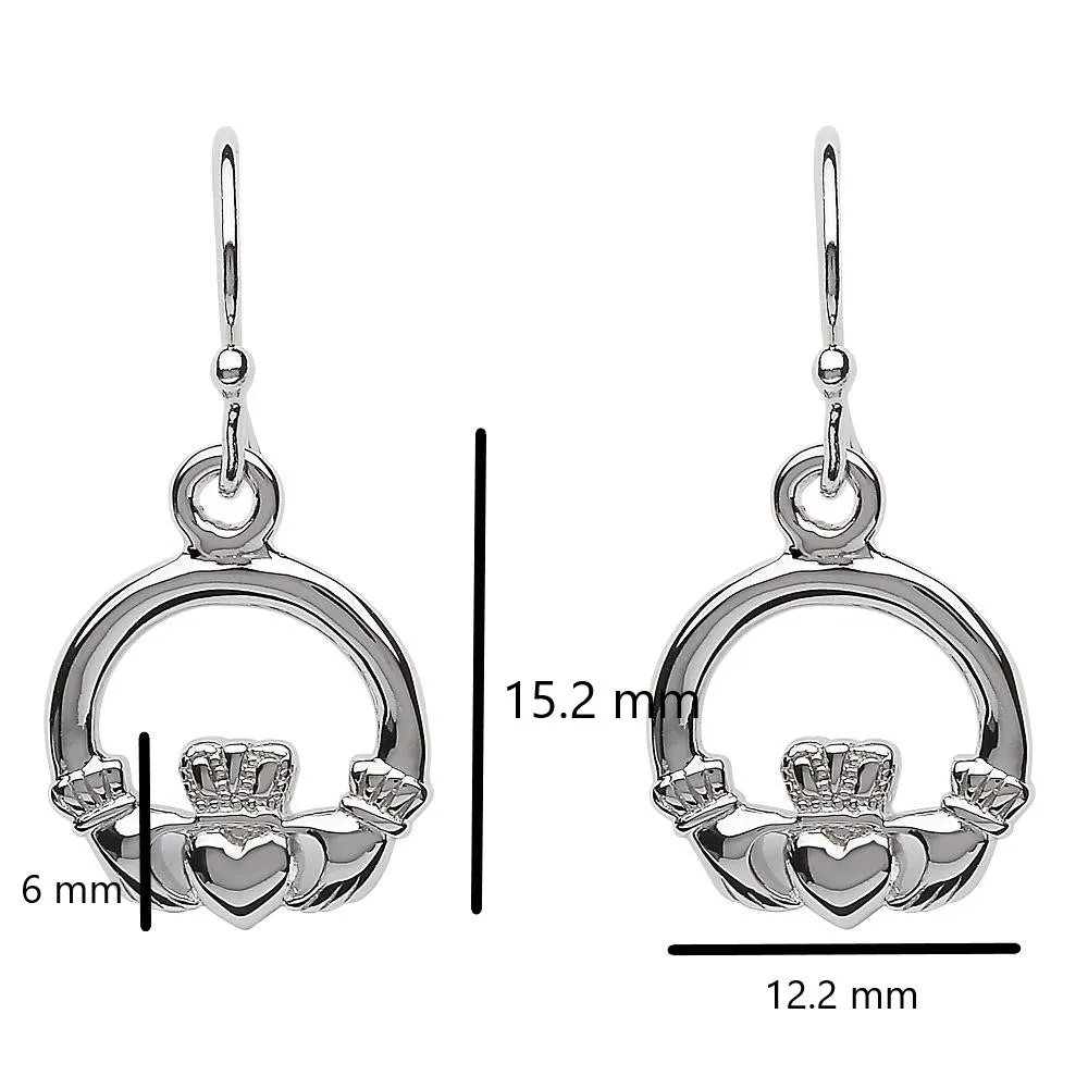 Sterling Silver Claddagh Drop Earrings SE2118