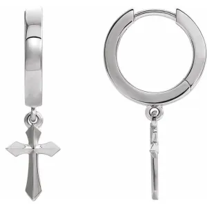 Sterling Silver Cross Drop Earrings