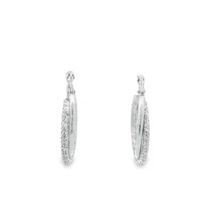 Sterling Silver Cross Over Plain/Engraved Hoops