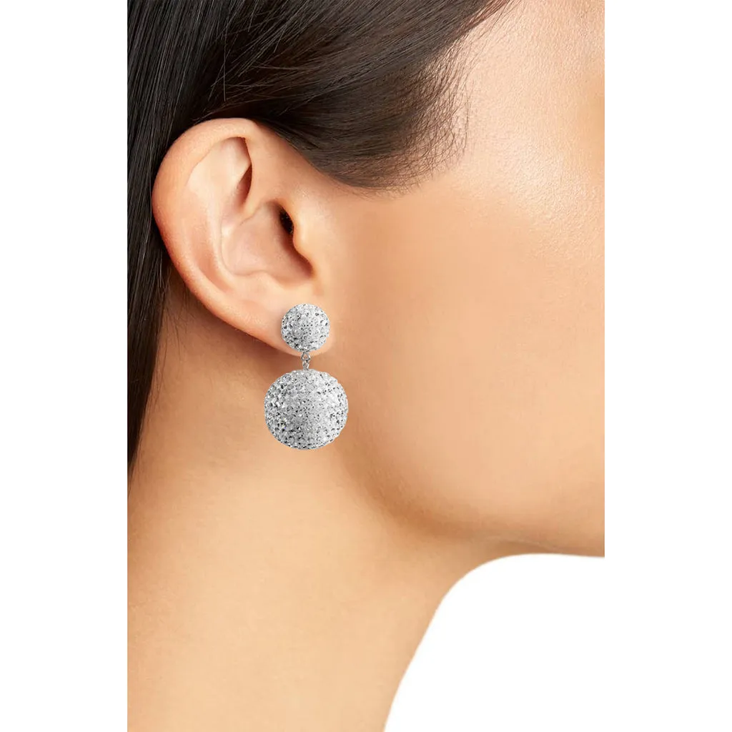 Sterling Silver Crystal Ball Drop Earrings