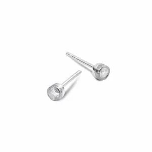 Sterling Silver Diamond Stud Earrings