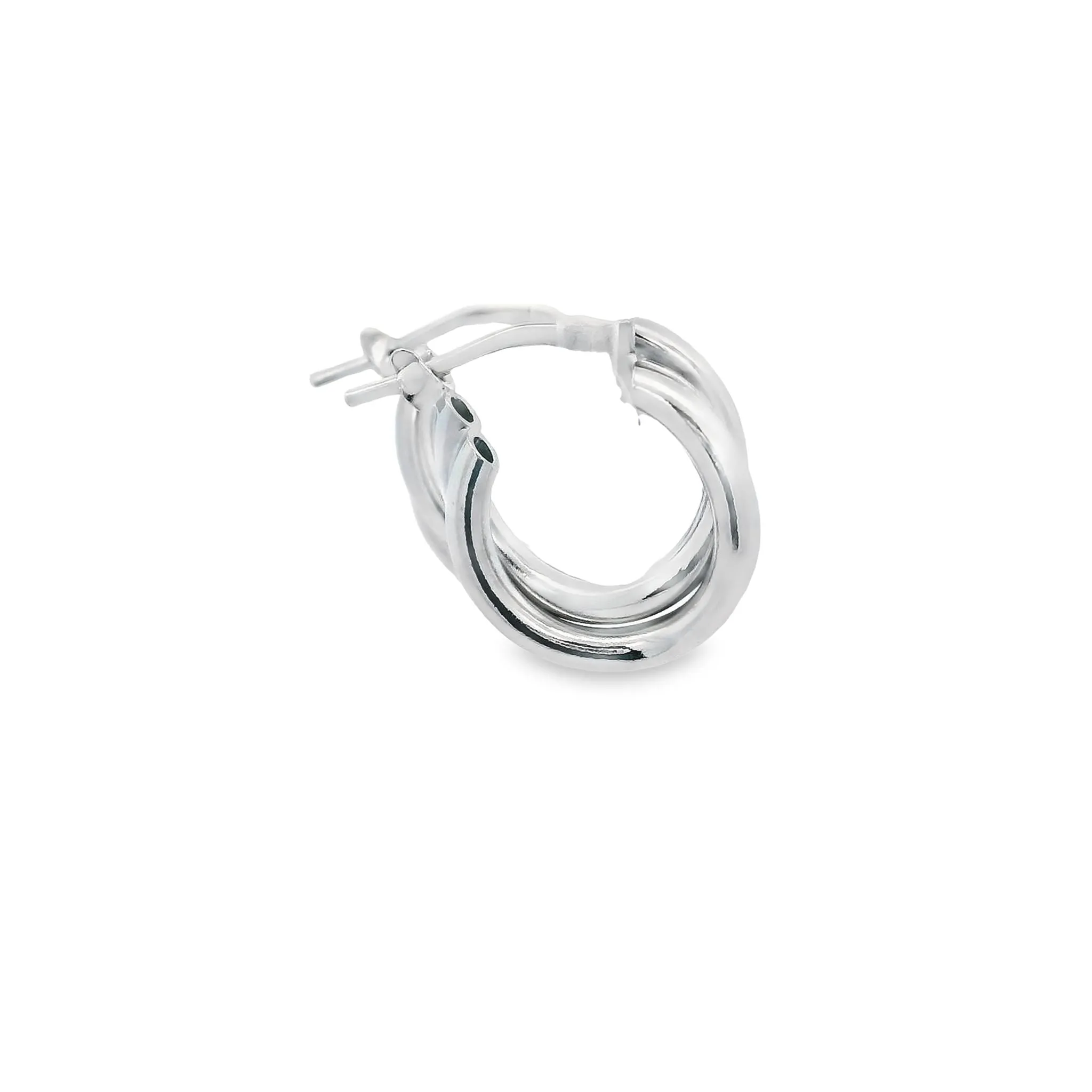Sterling Silver Double Hoop Earrings SER096
