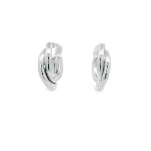 Sterling Silver Double Hoop Earrings SER096