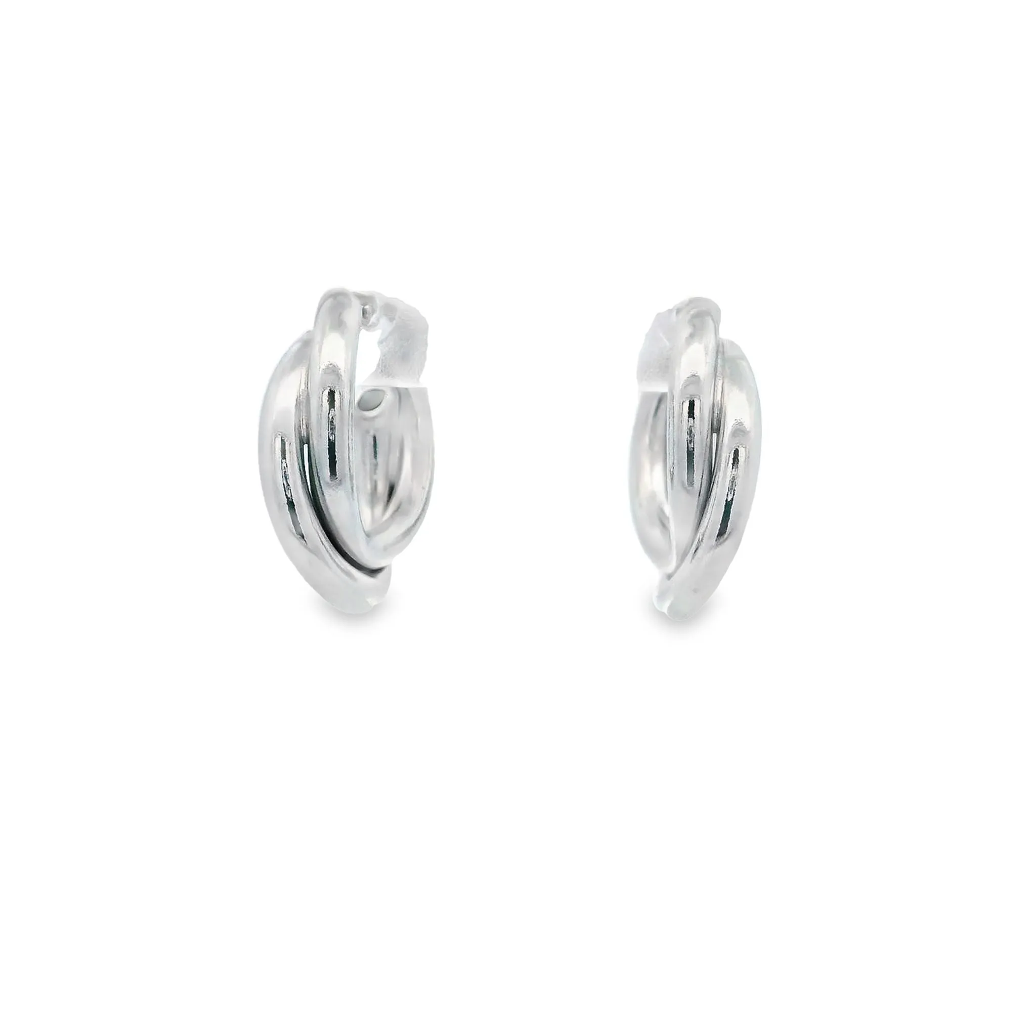 Sterling Silver Double Hoop Earrings SER096