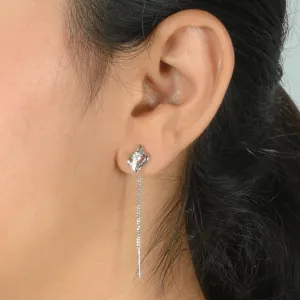 Sterling Silver Drop Earrings with Unique Design