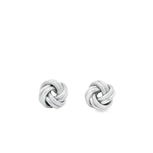 Sterling Silver Medium Engraved Knot Studs SER083