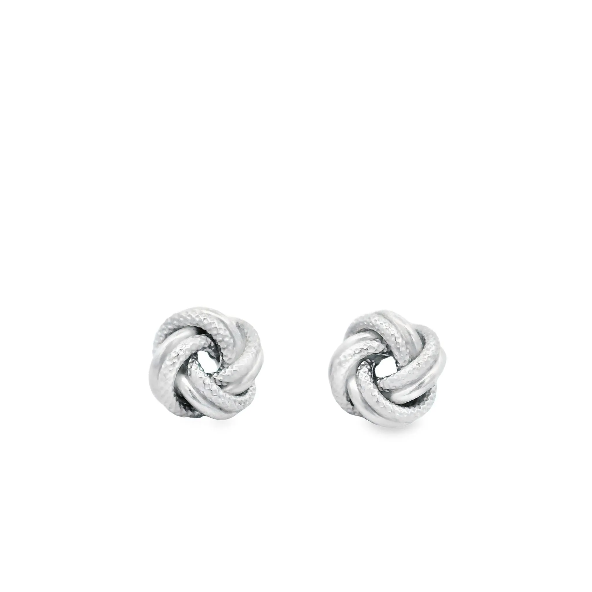 Sterling Silver Medium Engraved Knot Studs SER083