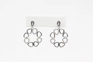 Sterling Silver Multi Circle Earrings with Cubic Zirconia