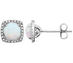 Sterling Silver October Birthstone Halo Earrings
