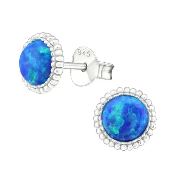 Sterling Silver Round Stud Earrings
