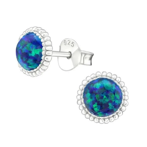 Sterling Silver Round Stud Earrings