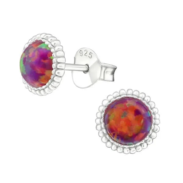 Sterling Silver Round Stud Earrings