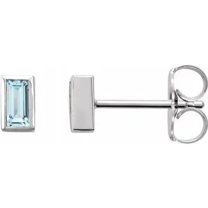 Sterling Silver Sky Blue Topaz Bezel-Set Earrings