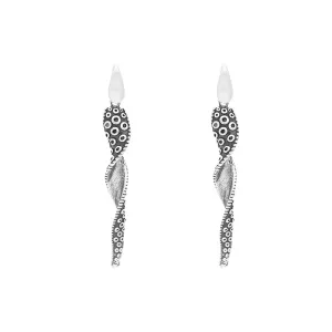 Sterling Silver Tentacle Twist Drop Earrings