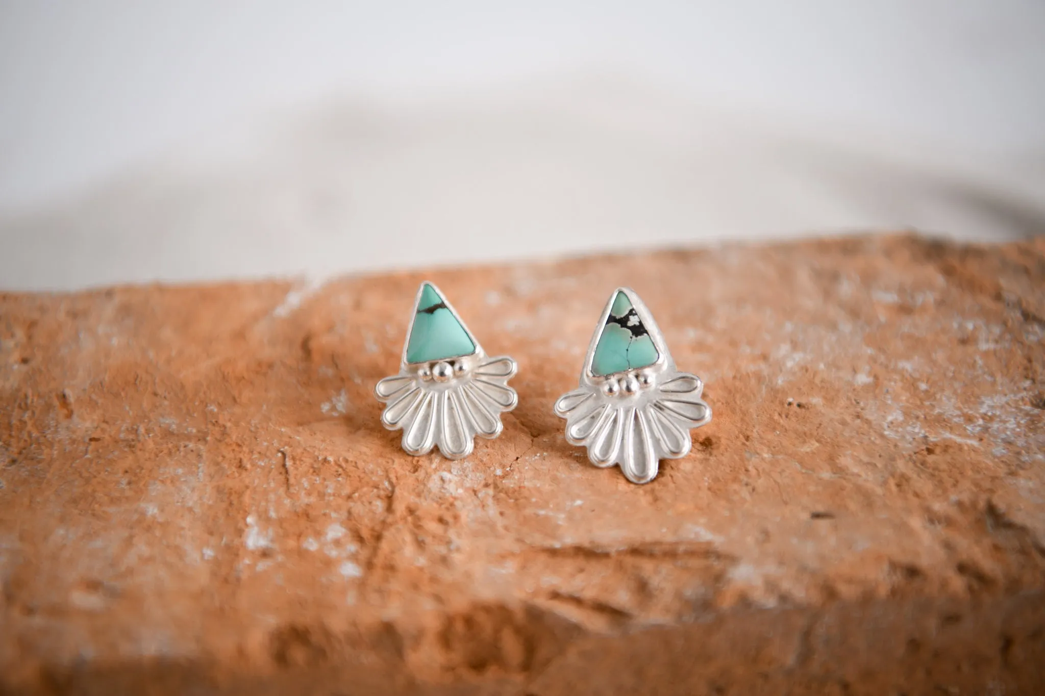 Sterling Silver Turquoise Daisy Sunrise Earrings