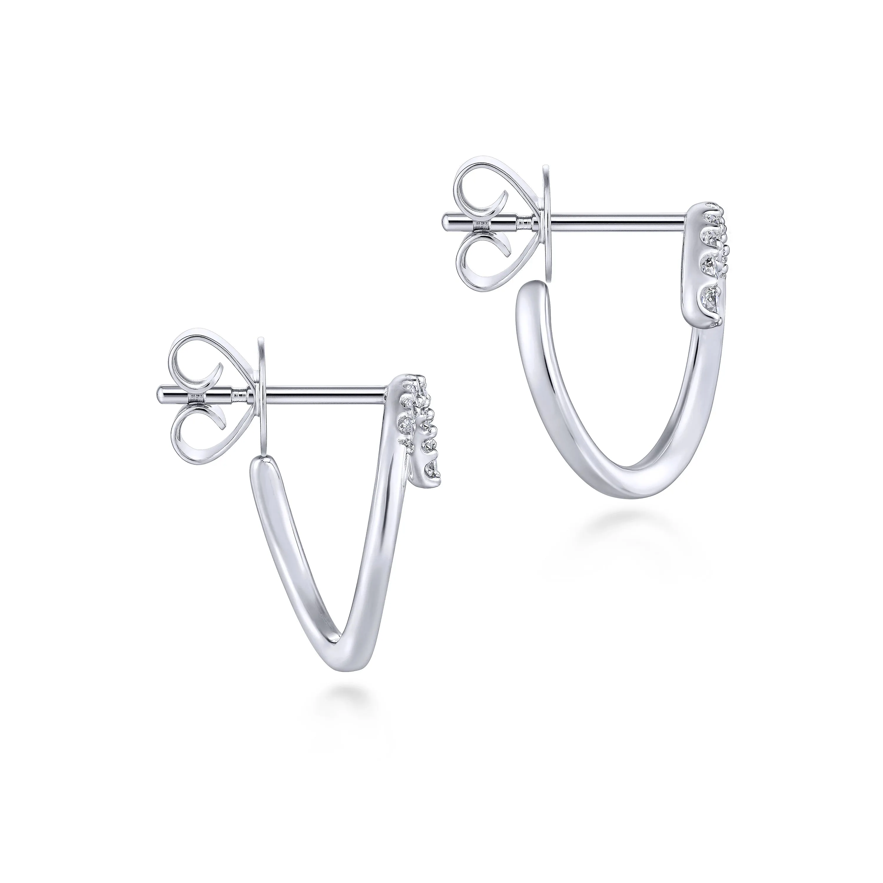Sterling Silver White Sapphire Bypass Stud Earrings