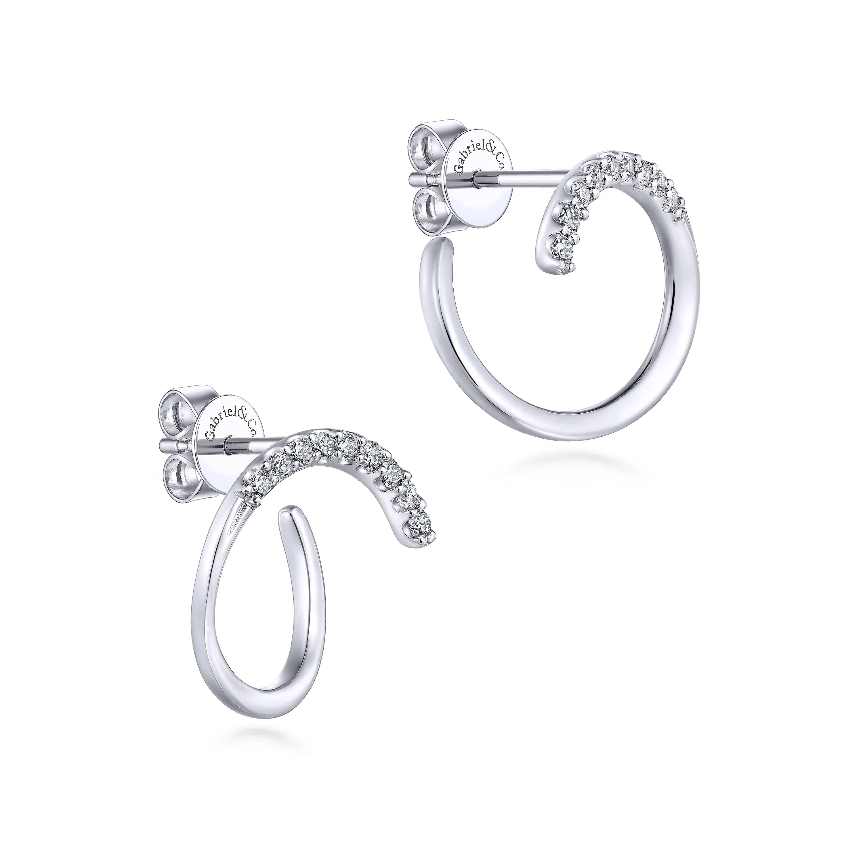 Sterling Silver White Sapphire Bypass Stud Earrings
