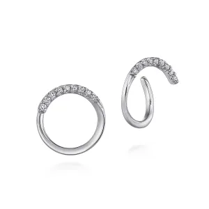 Sterling Silver White Sapphire Bypass Stud Earrings