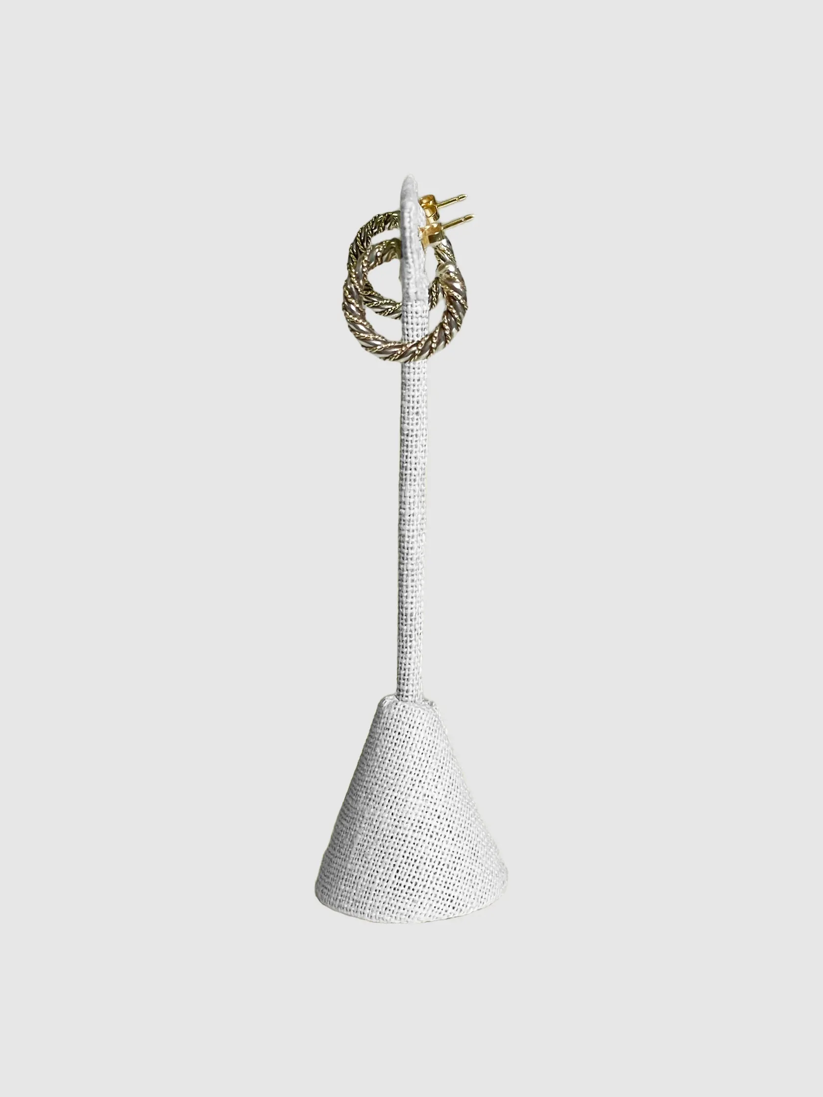 Sterling Silver with Gold Wrap Small Hoop Earrings