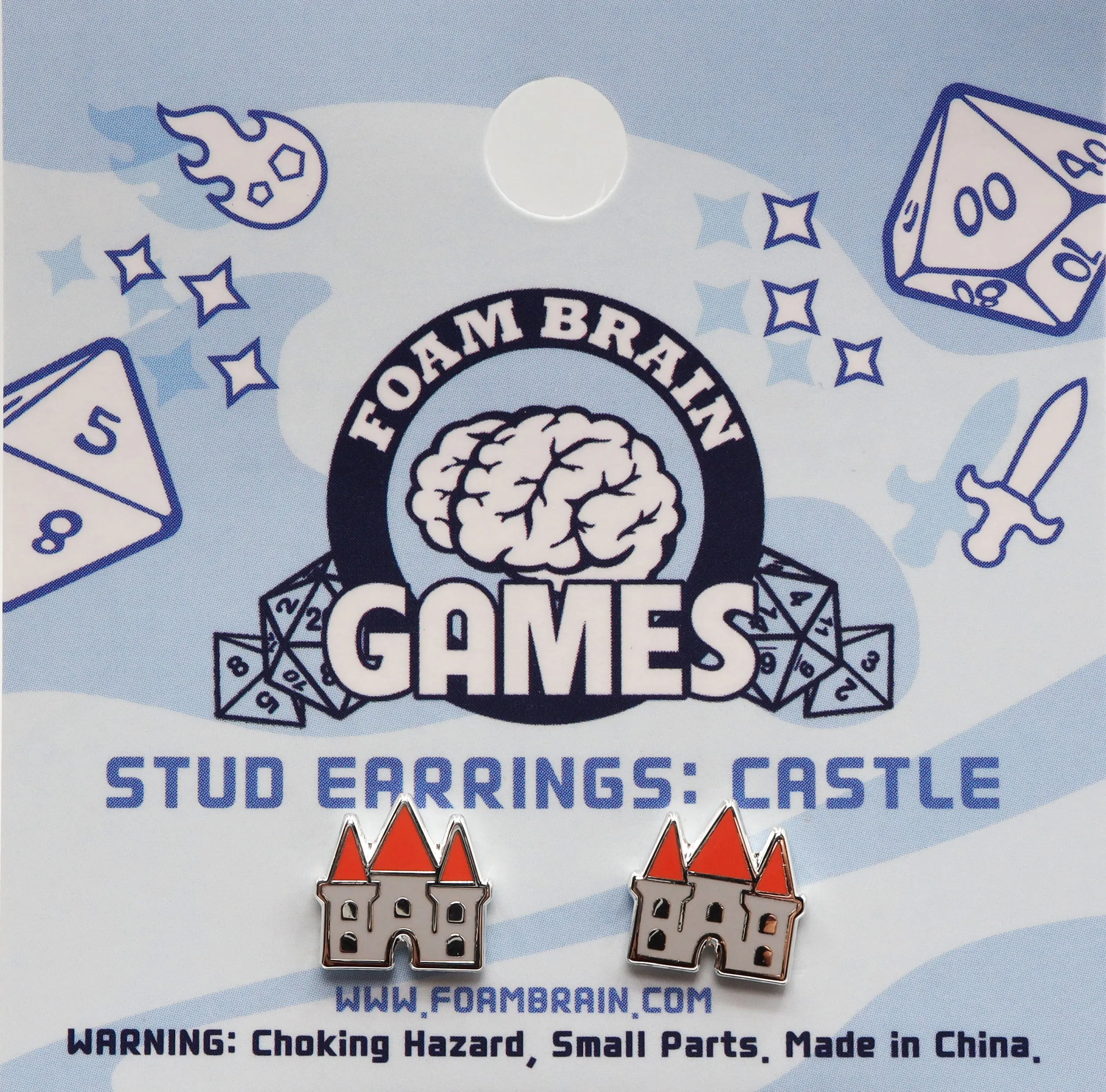 Stud Earrings: Castle