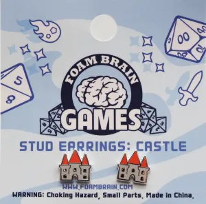 Stud Earrings: Castle