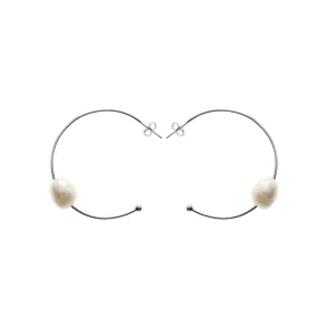 Stud top hoop earrings with baroque pearl