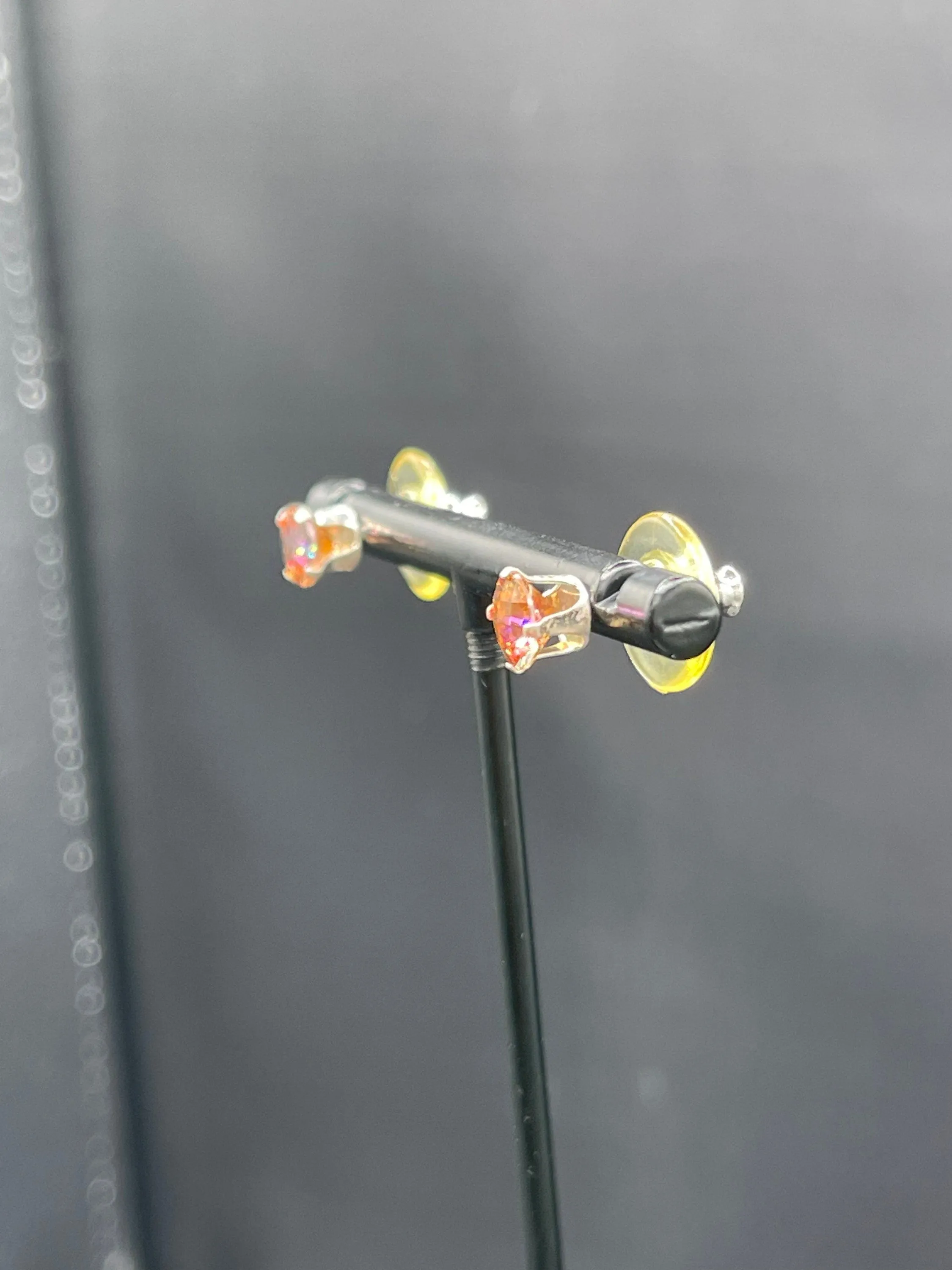 Sunset Mystic Topaz 6MM Sterling Silver Stud Earrings