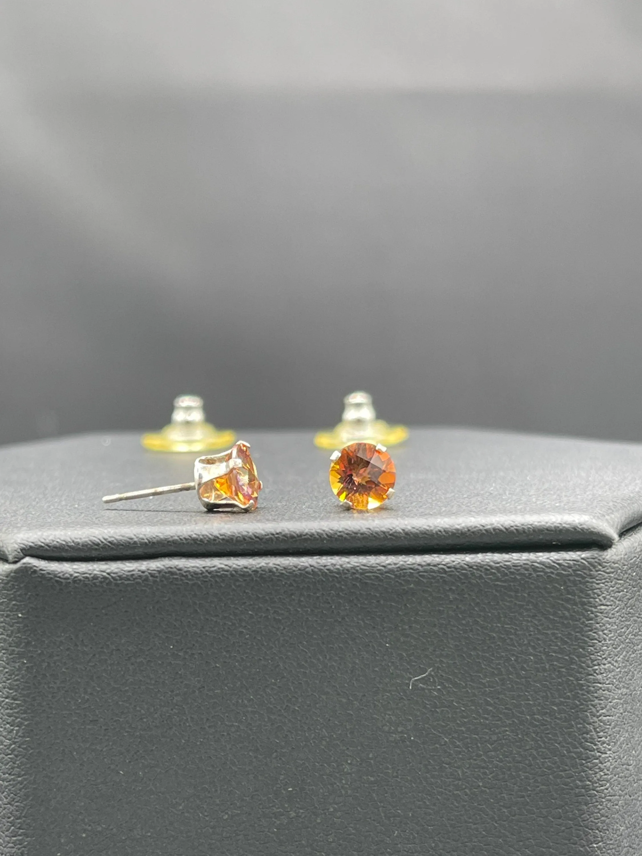 Sunset Mystic Topaz 6MM Sterling Silver Stud Earrings