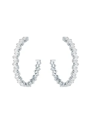 SUZANNE KALAN | Cierra Milli Hoops | White Gold & White Topaz