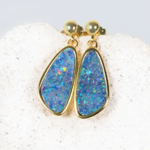 'Sylvaine' Doublet Opal Earrings Gold Plated Silver