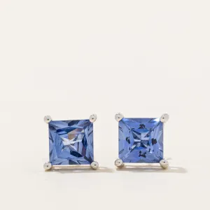 Synthetic Sapphire Earrings | 3.00ctw |