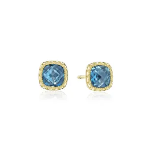 Tacori Petite Cushion Bloom Earrings with Sky Blue Topaz SE25633FY