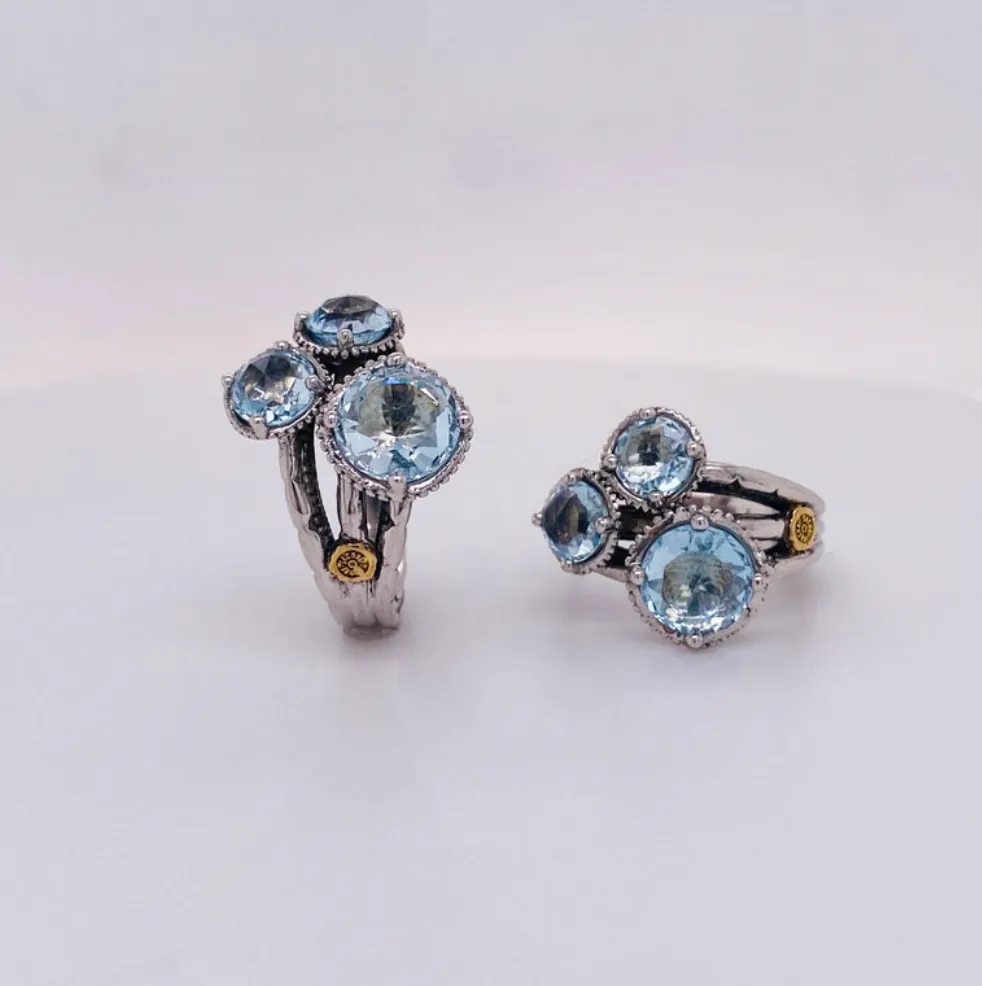 Tacori Triple Sky Blue Topaz Hoops