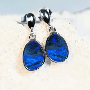 'Tamlyn' Silver Doublet Opal Earrings