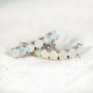 'Tatiana' White Opal Earrings 14ct White Gold