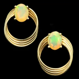 Tatyana - Faceted Ethiopian Opal Earrings