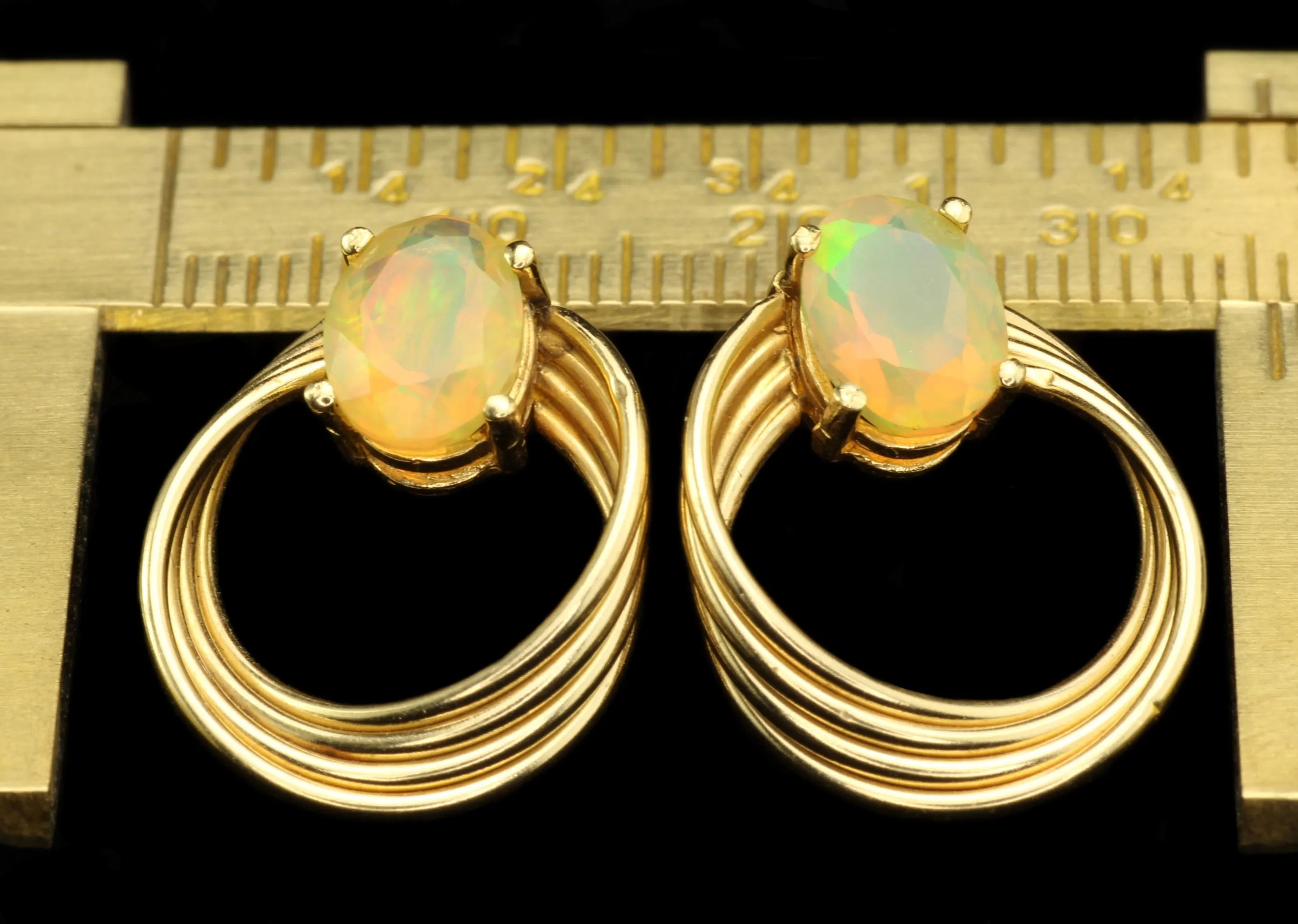 Tatyana - Faceted Ethiopian Opal Earrings