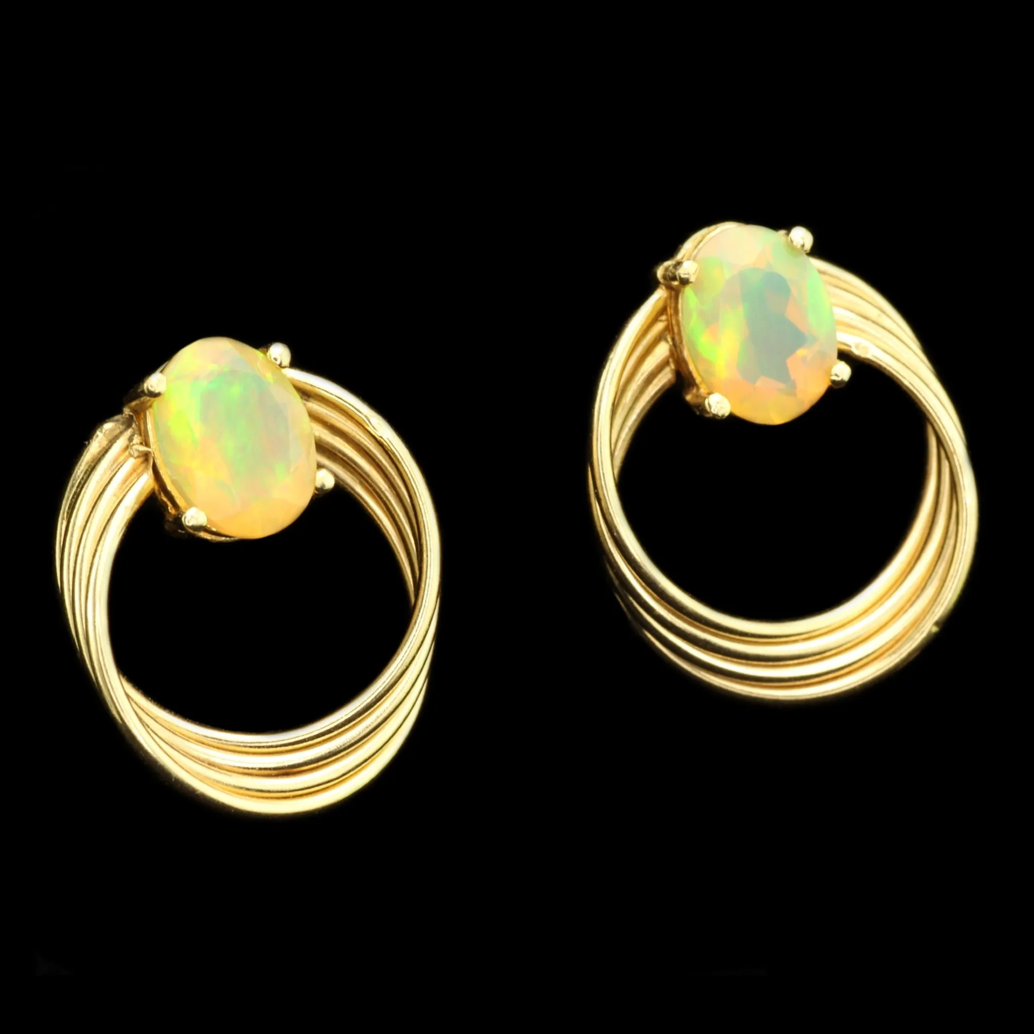 Tatyana - Faceted Ethiopian Opal Earrings