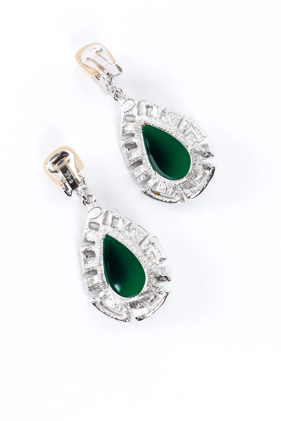 Teardrop Cabochon & Crystal Earrings