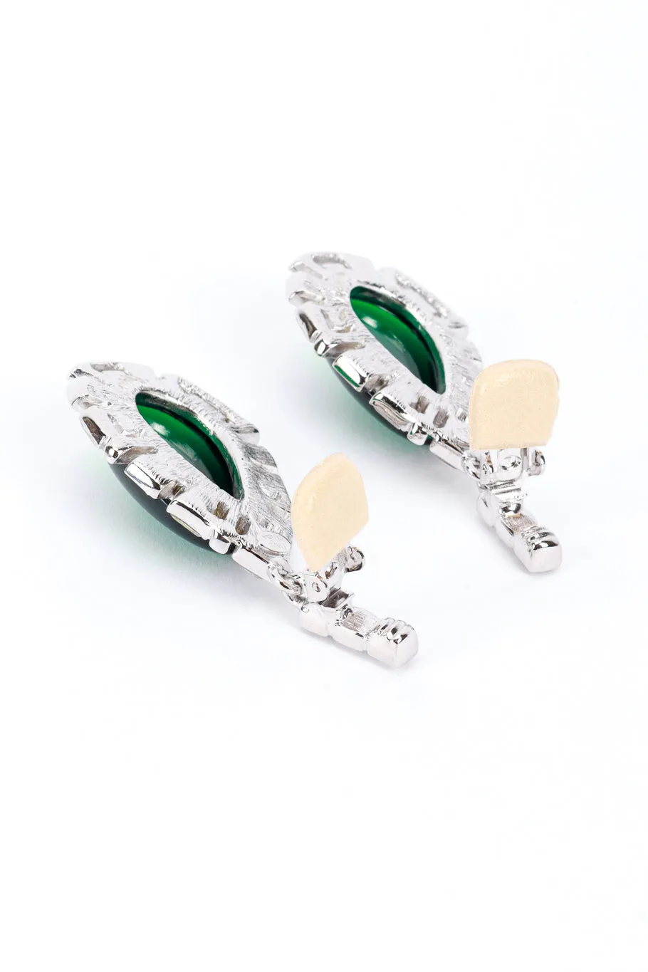 Teardrop Cabochon & Crystal Earrings