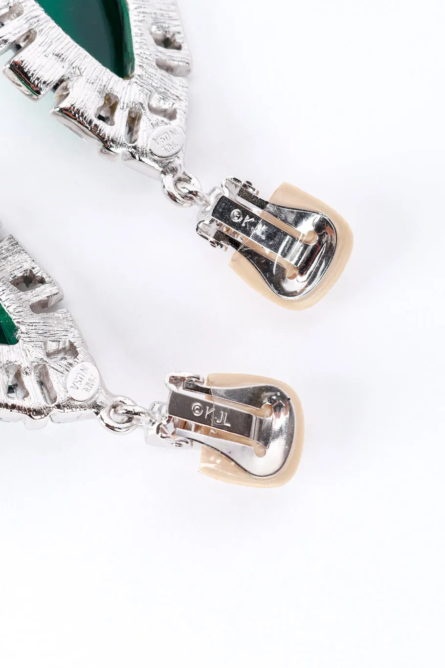 Teardrop Cabochon & Crystal Earrings