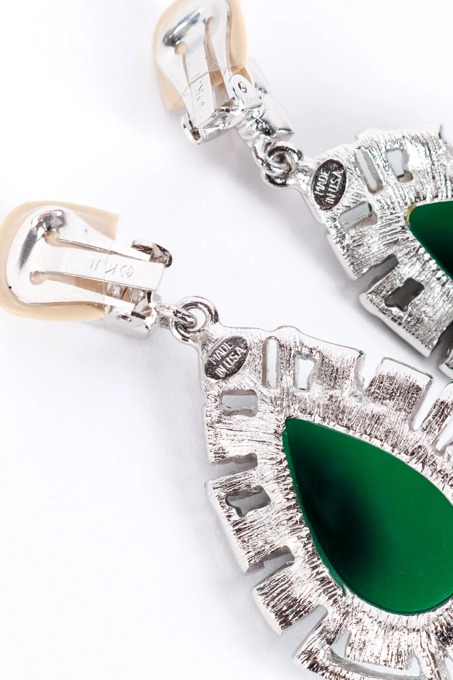 Teardrop Cabochon & Crystal Earrings