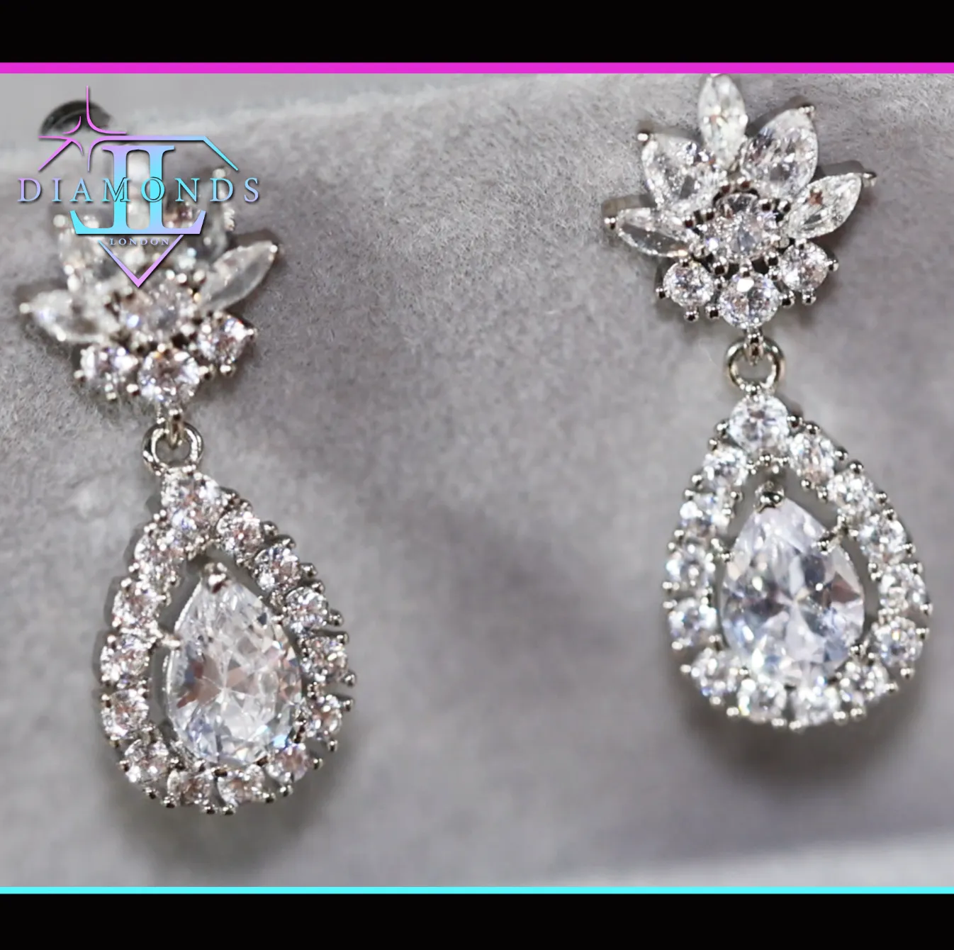 Teardrop Earrings | Diamond Earrings | Diamond Earrings | Tear drop Earrings | Womens Diamond Earrings | Earrings | Pear Shape Earrings