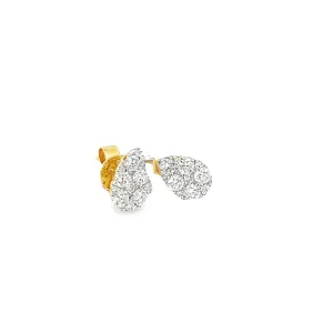 Teardrop Pave Diamond Stud Earrings