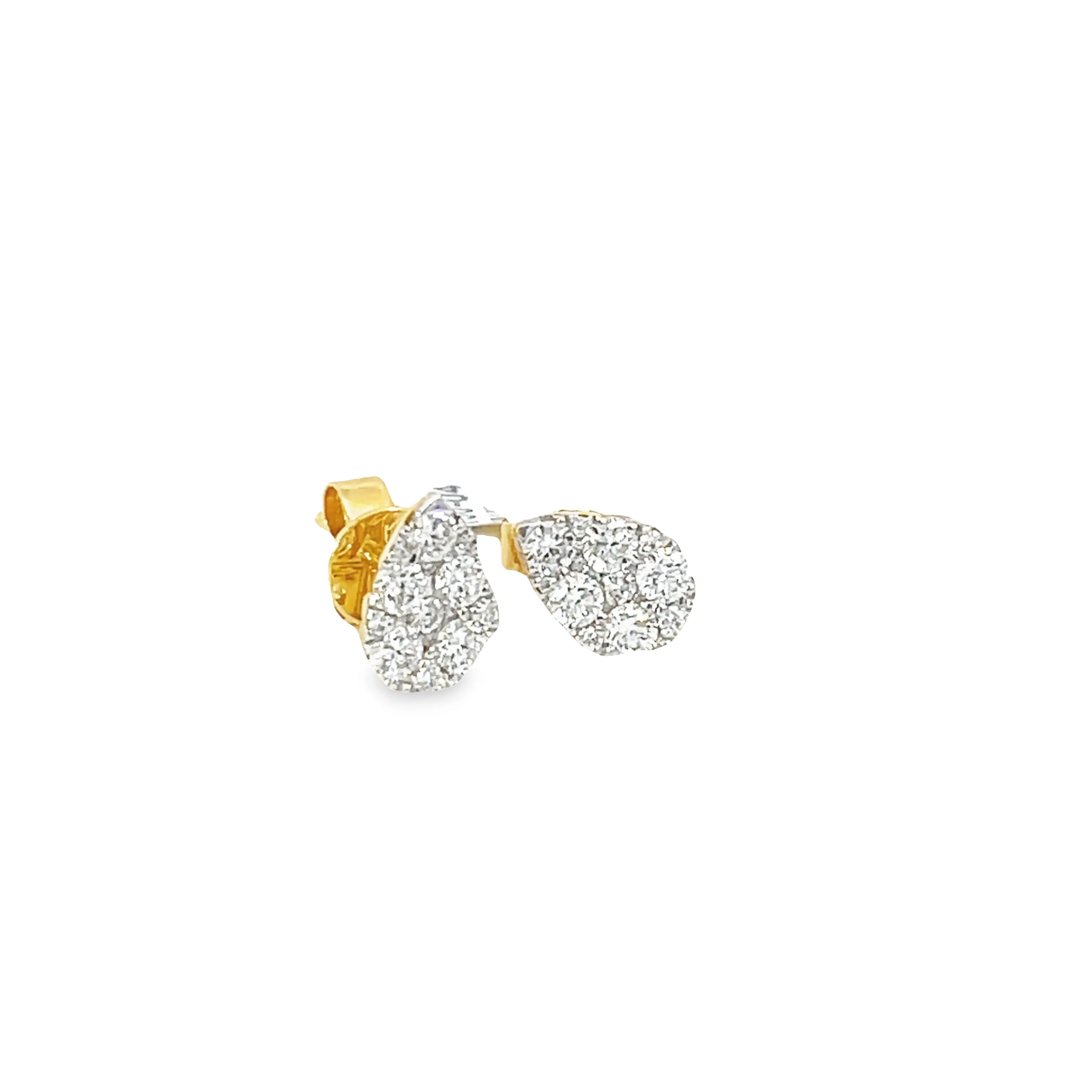 Teardrop Pave Diamond Stud Earrings